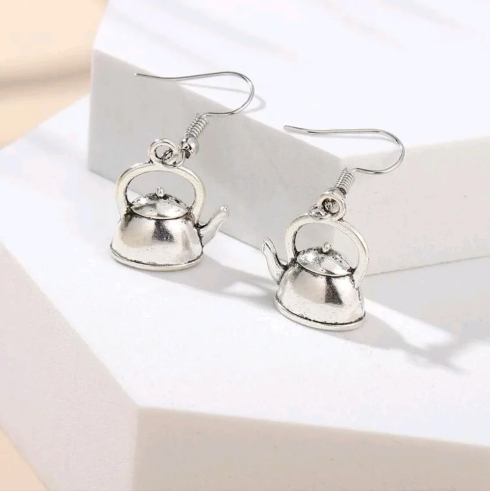Miniature Tea Kettle Dangle Earrings - Picture 5 of 5